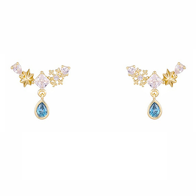 Zircon temperament star earrings - WOMONA.COM