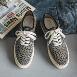 Low-Top Leopard Leather Casual Vintage British Sneakers - WOMONA.COM