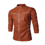 Korean Mens Leather Jacket Motorcycle Jacket Men - WOMONA.COM