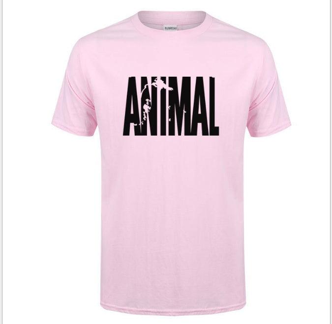 summer leisure ANIMAL alphabet print collar T-shirt pure cotton - WOMONA.COM