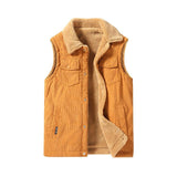 Retro Work Clothes Corduroy Thickened Plus Size Vest