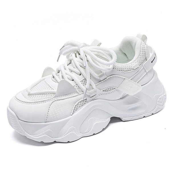 Zapatillas deportivas blancas informales para papá, estudiantes, con aumento de altura y a juego