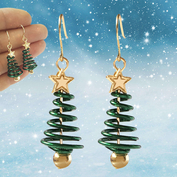 Christmas Tree Star DIY Earrings - WOMONA.COM