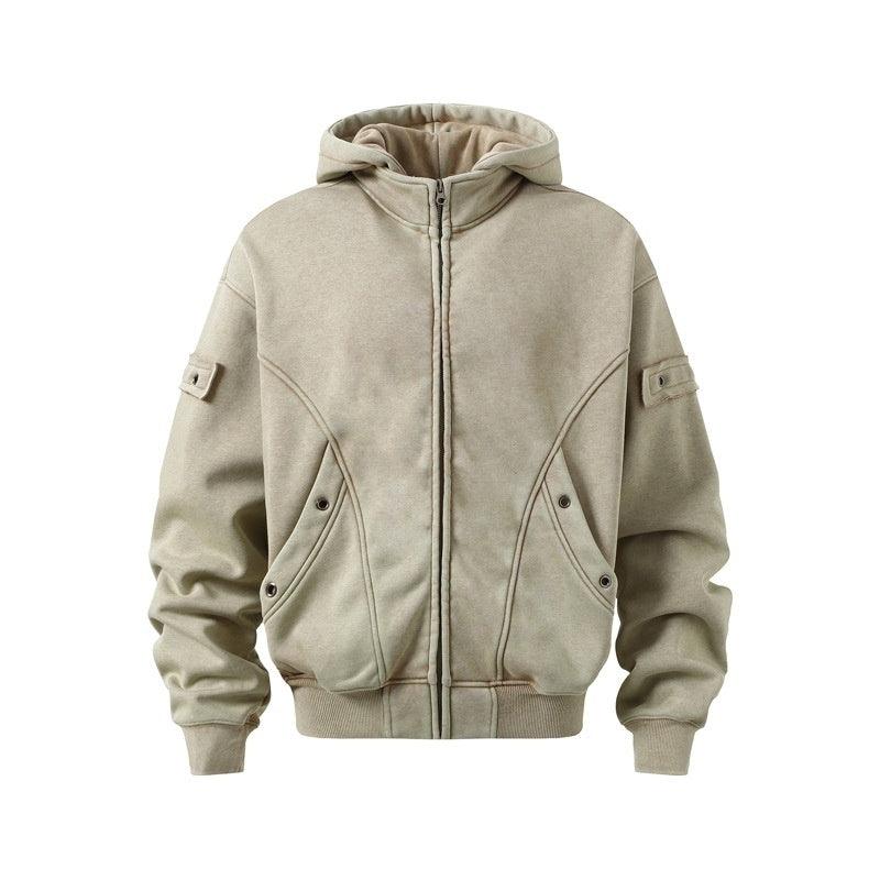 Men's American Retro Washed Hooded Fleece Sweatshirt