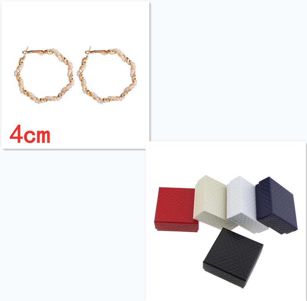 Metal and Faux Pearl Earring Set