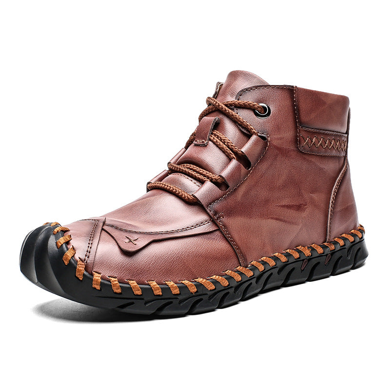 Leather shoes leather men casual shoes - WOMONA.COM