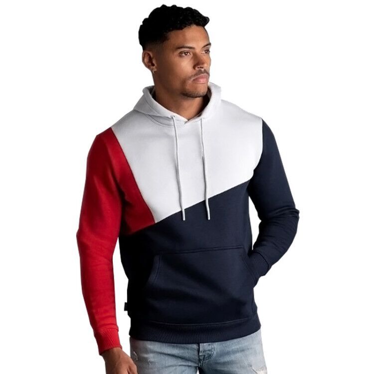 Men's contrast sleeve pullover sweater