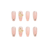 Japanese-style Armor Long Broken Diamond Streamer Fake Nails - WOMONA.COM