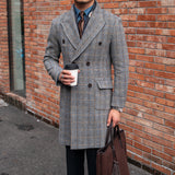 Retro High-quality Wool Plaid Polo Coat - WOMONA.COM