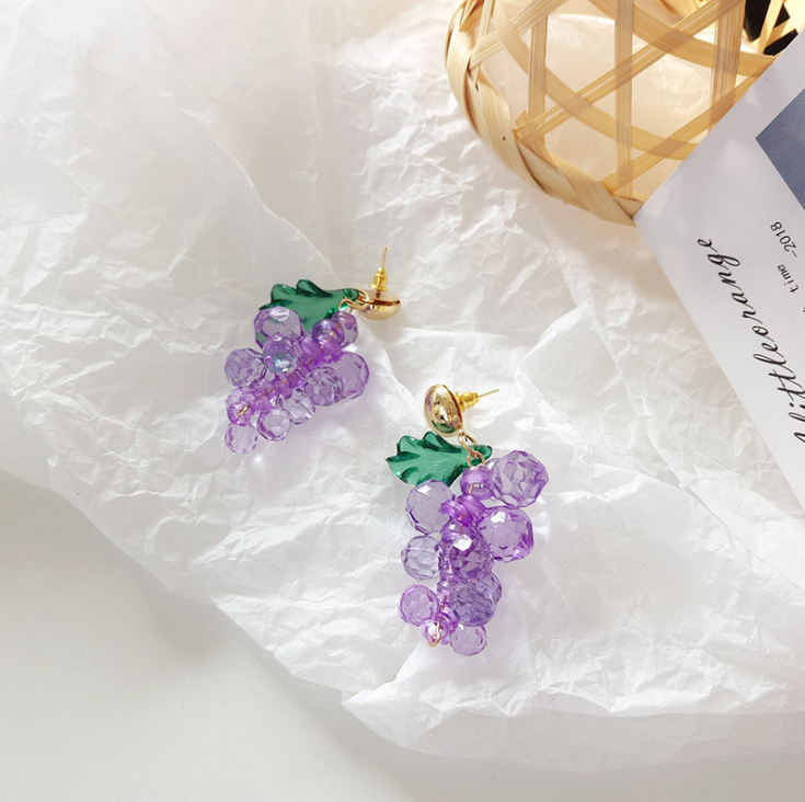 Grape earrings fruit - WOMONA.COM