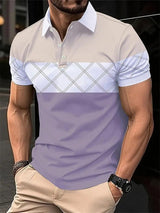 Camisa polo de manga corta con solapa y botones para hombre