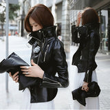 new Korean students Slim thin motorcycle leather jacket - WOMONA.COM