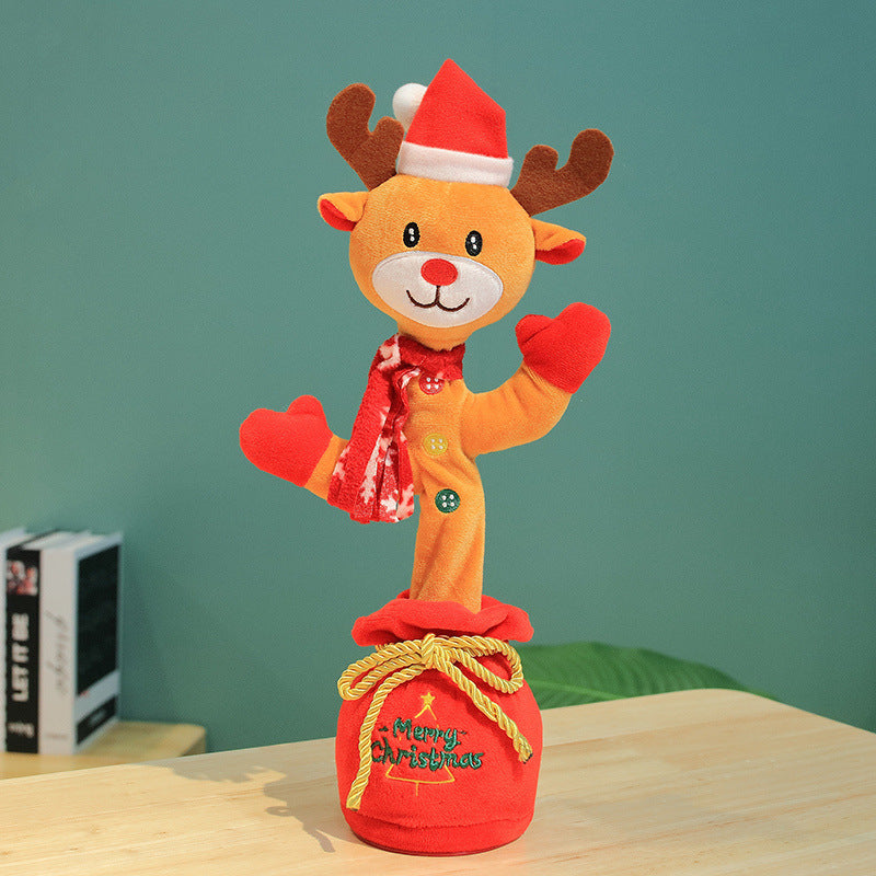 Dancing Christmas Toys Funny Tree Repeat Talking Electronic Plush Toys - WOMONA.COM