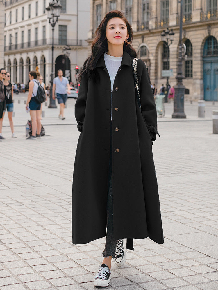 Chaqueta de lana de longitud media para mujer