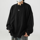 Irregular Raw Hem Sweater Men's And Women's Knitwear - WOMONA.COM