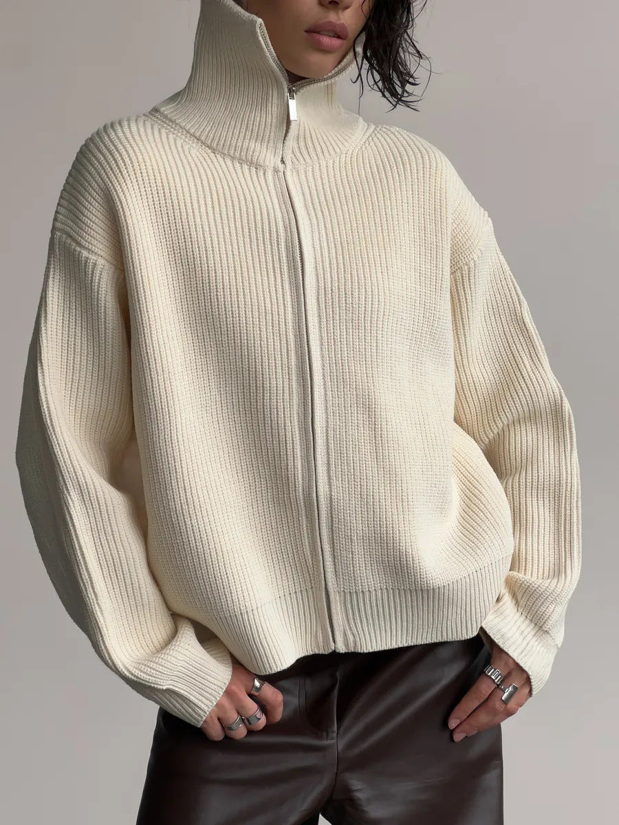 Women's Double-Zip Knit Pullover, Apricot - product view 9