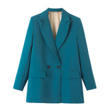 Women's Multicolor Double Breasted Coat Suit - WOMONA.COM