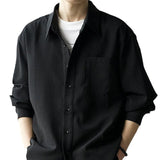 Sense Of Design Shirt Men's Long Sleeve Solid Color Thin - WOMONA.COM