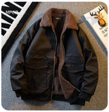 Fleece-lined Padded Lapel Jacket - WOMONA.COM