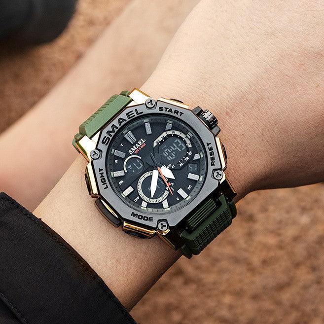 Double Display Waterproof Luminous Sports Electronic Watch - WOMONA.COM