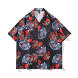 High Street Retro Full Print Short-sleeved Shirts For Men And Women - WOMONA.COM