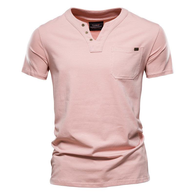 Sports T-shirt Slim Cotton Pocket Men - WOMONA.COM