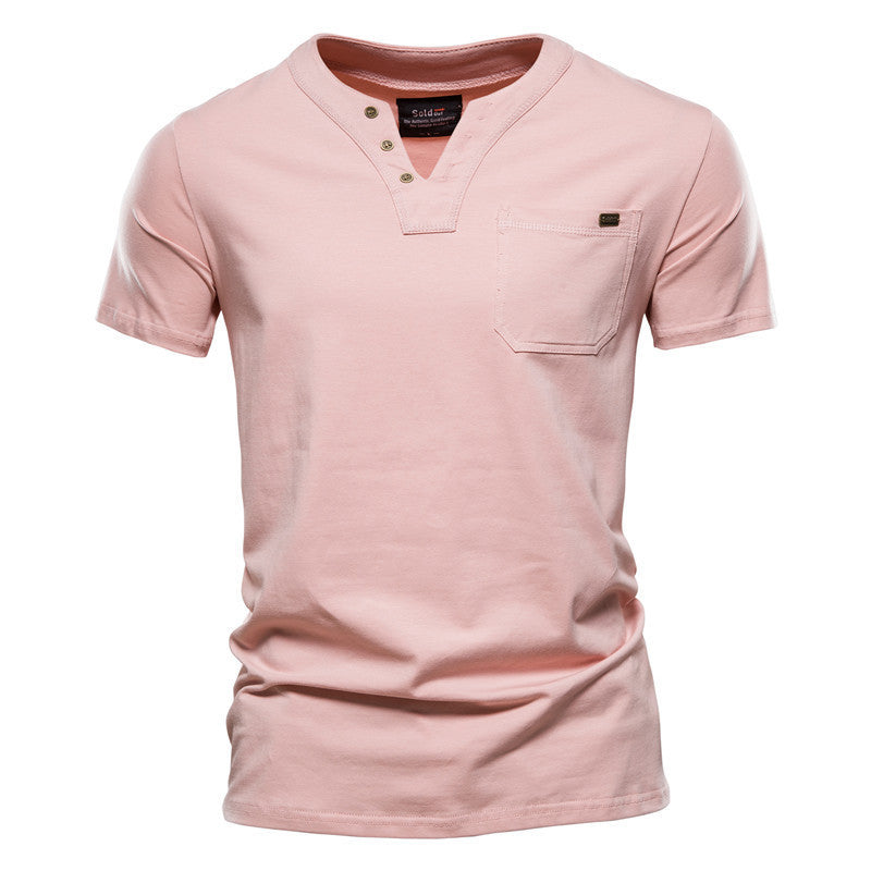 Sport T-Shirt Slim Cotton Pocket Herren