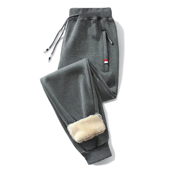 Lamb Cashmere Thickened Sports Casual Straight Pants For Men - WOMONA.COM