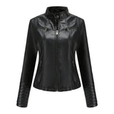 Women's Leather Thin Motorcycle Clothing Short Chic Women's Jacket