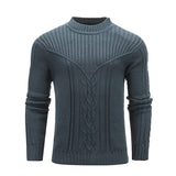 Fashion Men Solid Color Warm Jacquard Men Sweater - WOMONA.COM