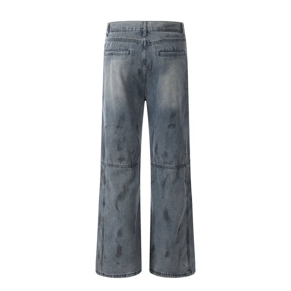 Fashion Painting Splash Ink Pressure Line Jeans Men