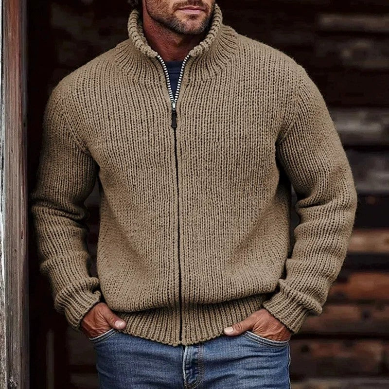 Men's printed long-sleeve zip-up sweatshirt