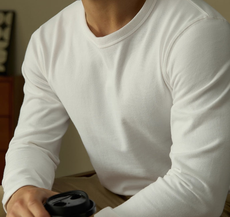 Pure Cotton Basic Style Carbon Brushed All-match Bottoming Shirt