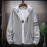 Men's Minimalist Ice Silk Sunscreen Suit Hooded Jacket