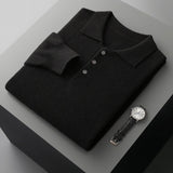 Polo Shirt Men's Casual Wool Sweater