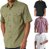 Fashion Men's Business Shirt Short Sleeve - WOMONA.COM