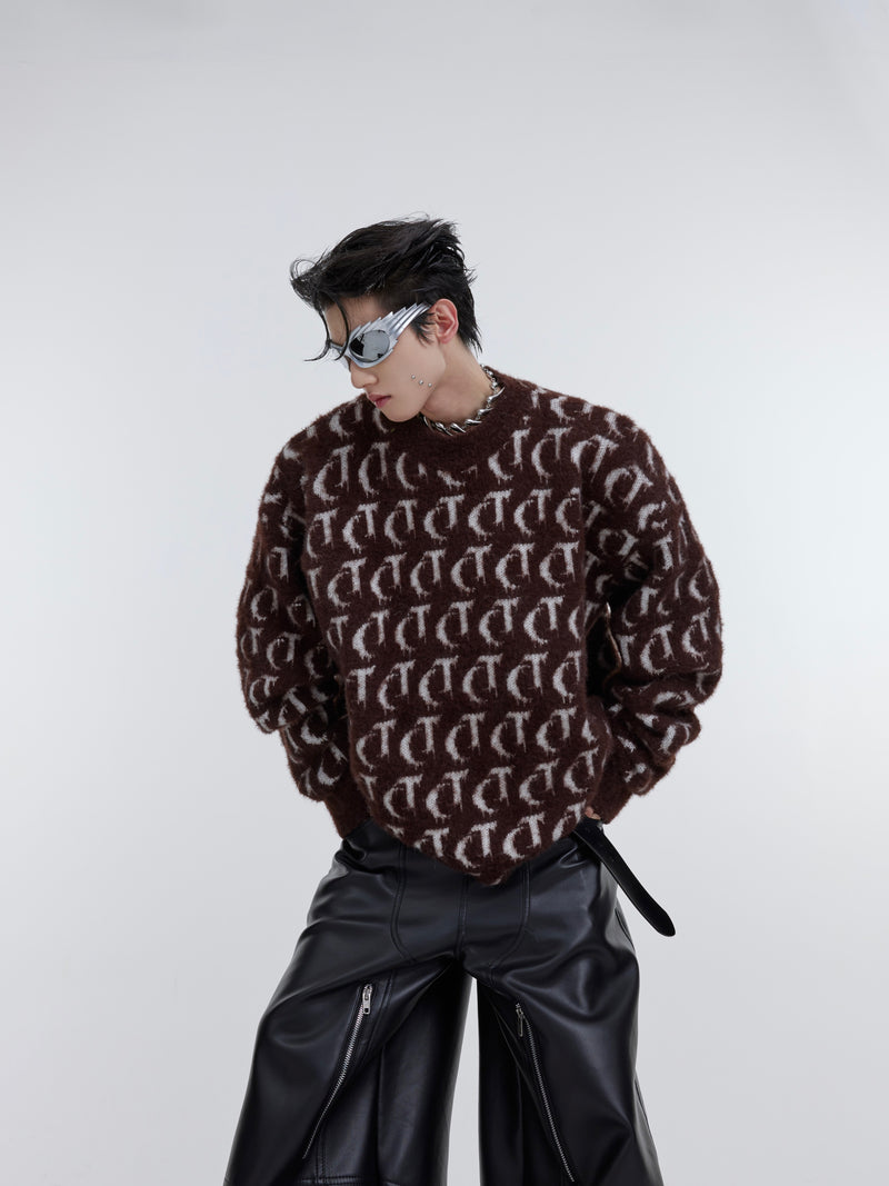 Loose Deconstructed Crew-neck Knit Sweater - WOMONA.COM