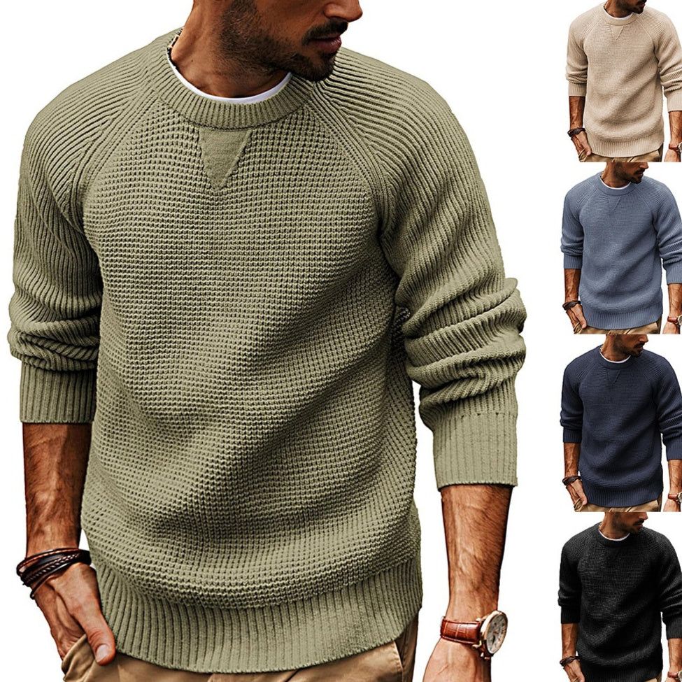Men's retro heavyweight loose-fit knit sweater