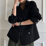 Korean Style Double-faced Woolen Goods Cashmere Coat - WOMONA.COM