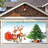 Christmas Background Hanging Cloth Garage Door Patch Holiday Party