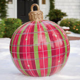 Christmas Ornament Ball Outdoor Pvc 60CM Inflatable Decorated Ball - WOMONA.COM