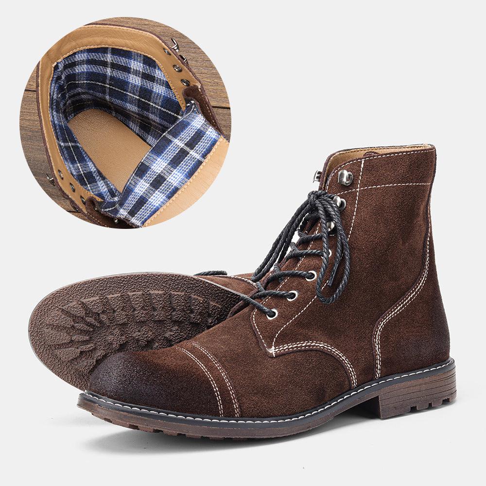 Men's Martin Top Layer Cowhide Boots - WOMONA.COM