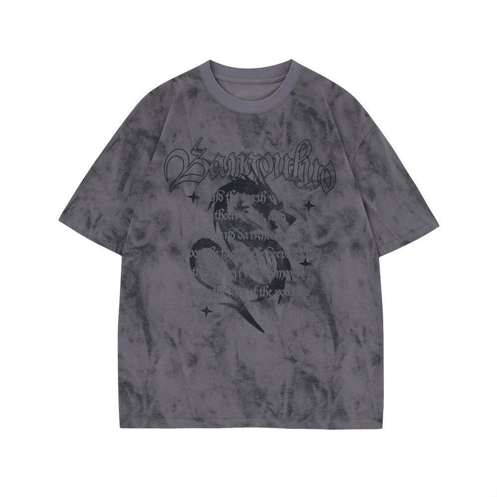 Tie-dyed Printed Short-sleeved T-shirt For Men - WOMONA.COM