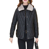 Down Cotton-padded Coat For Women Short Leather Jacket - WOMONA.COM