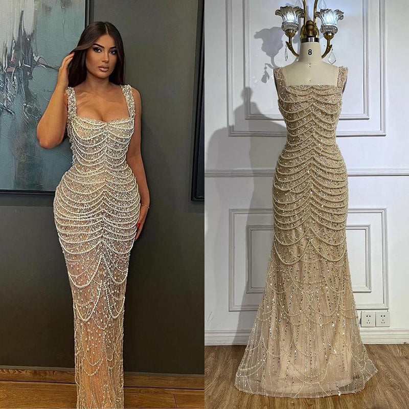 Luxury High-end Pearl Beaded Dress