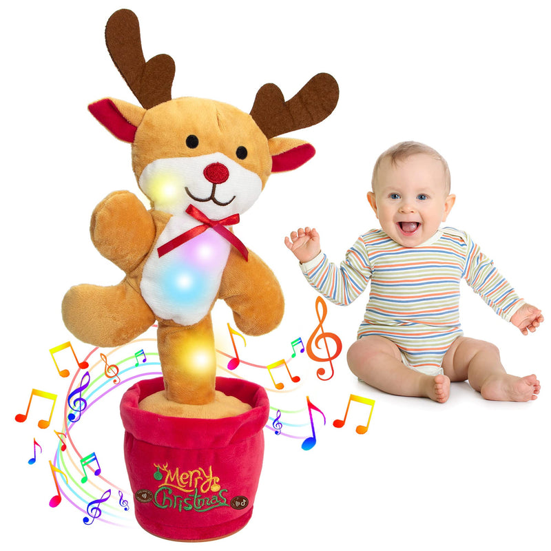 Dancing Christmas Toys Funny Tree Repeat Talking Electronic Plush Toys - WOMONA.COM