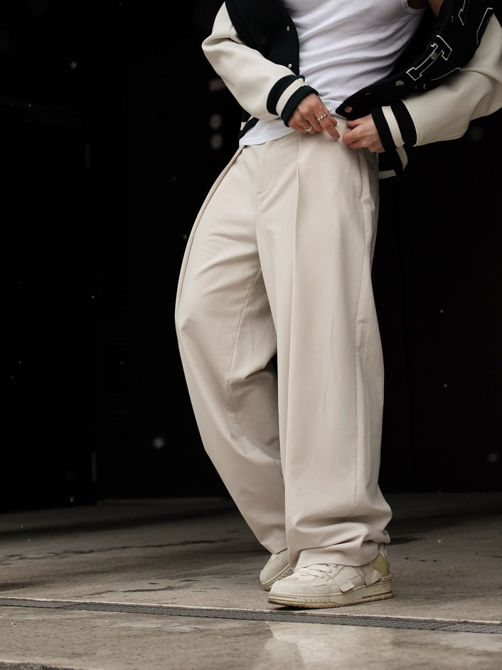 High-Waisted Pleated Full-Length Pants – product image 1