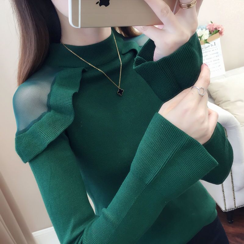 Turtleneck Long Sleeved Sweater Pullover Slim Fit - WOMONA.COM