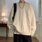 Cable-knit Sweater Men's Japanese Trendy