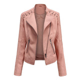 Slim Fit Thin Leather Coat Women's Motorcycle Clothing